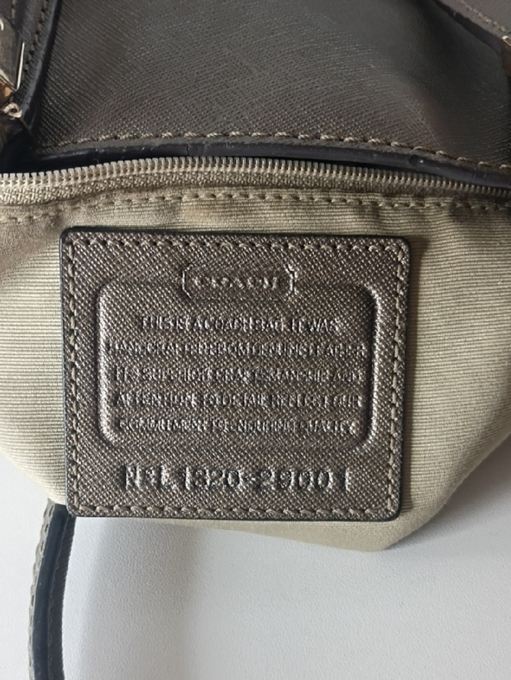 Coach Madison Saffiano Mini North South Tote Bronze Purse Bag - Picture 12 of 16